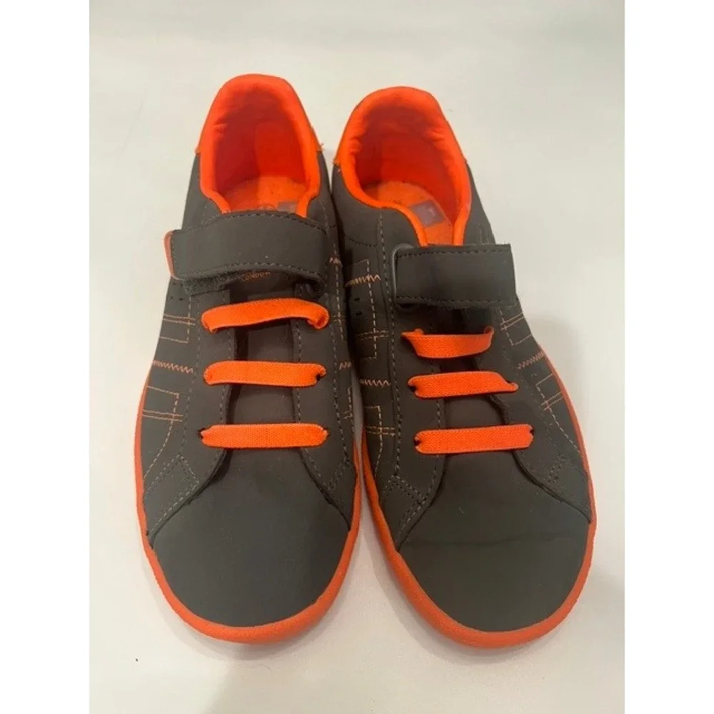 Lonsdale London Sneakers Kids Charcoal Orange Good Hook Loop Strap Athletic